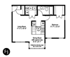 1 Bedroom 1 Bath Style F3 2D Floorplan 1 Bedroom 1 Bath Style F3 2D Floorplan, Crawford Square Apartments, Pittsburgh, PA